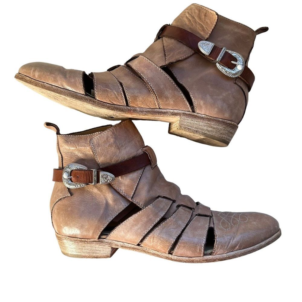 STEVEN By Steve Madden Cut Out Ankle Boots Distressed leather Women's Size 38